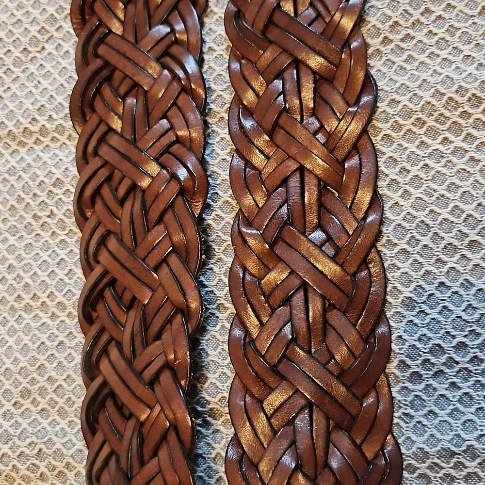 Wide RALPH LAUREN woven leather belt excellent preloved condition fit size 18-22 - Picture 8 of 16